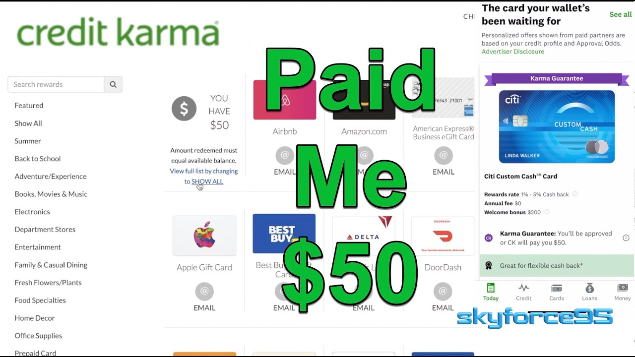 Credit karma guaranteed approval offers $50 bonus for new users 1 credit karma guaranteed approval or $50